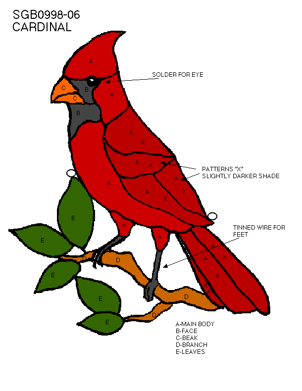 cardinal stained glass pattern