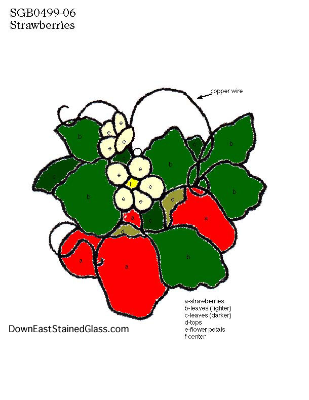 strawberries stained glass pattern