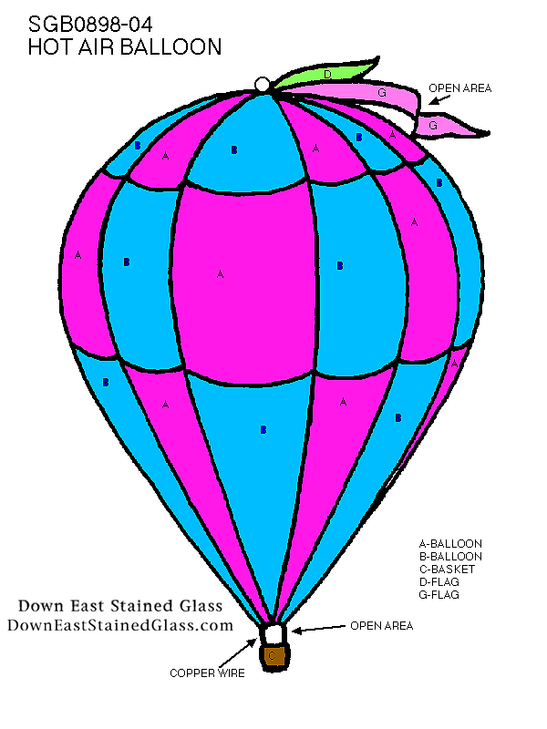 hot air balloon stained glass pattern