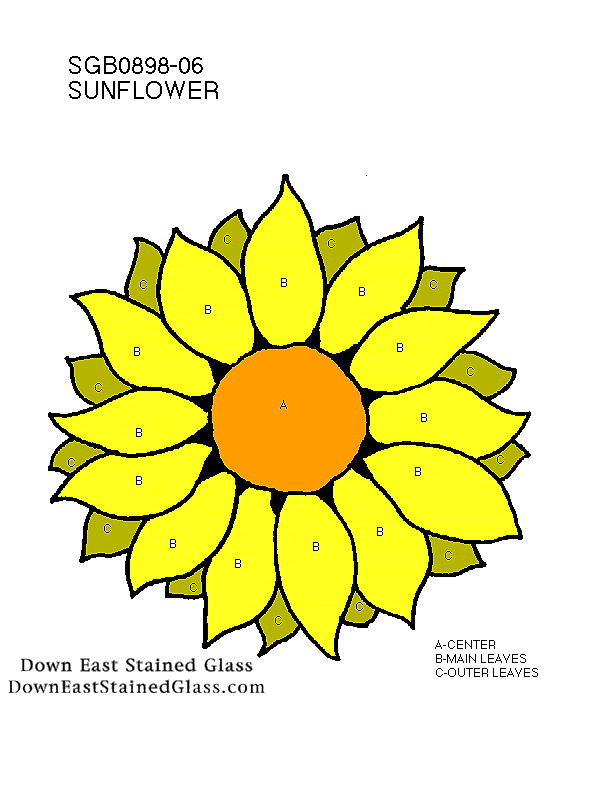 sunflower stained glass pattern