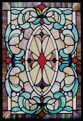 edwardian rose stained glass