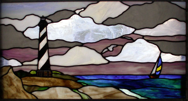 hatteras light house stained glass
