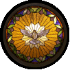 holy spirit
                stained glass round