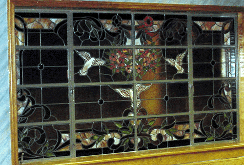 three doves stained glass