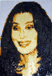cher mosaic
                  stained glass