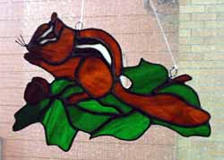 chipmunk stained
                  glass