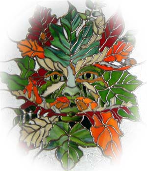green man
                  stained glass