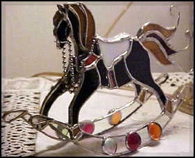 rocking horse 3-d stained glass