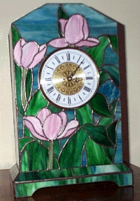 Tulip Clock stained glass