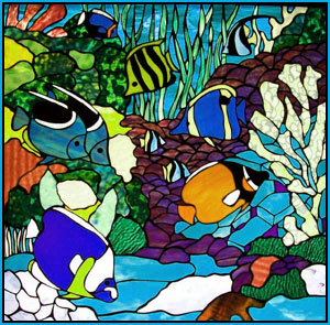 reef fish stained
                  glass