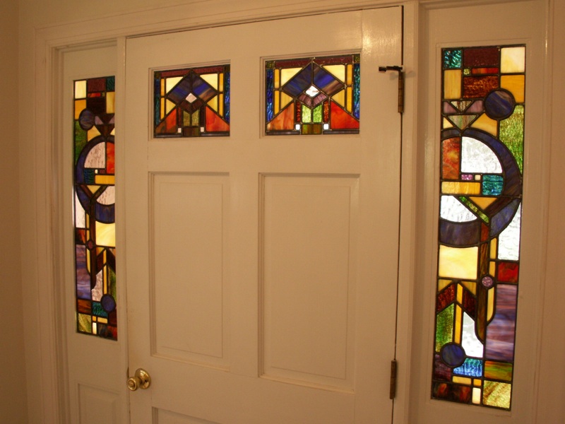 Prairie stained glass door