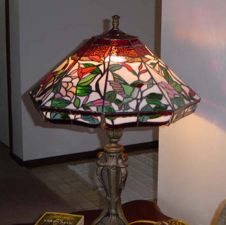 hummingbird lamp stained glass