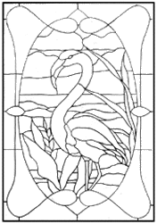 Flamingo stained
                  glass pattern