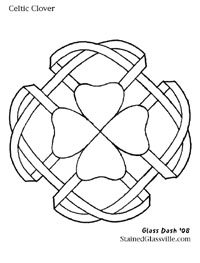 celtic clover stained glass pattern