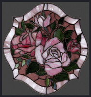 rose boquet stained glass